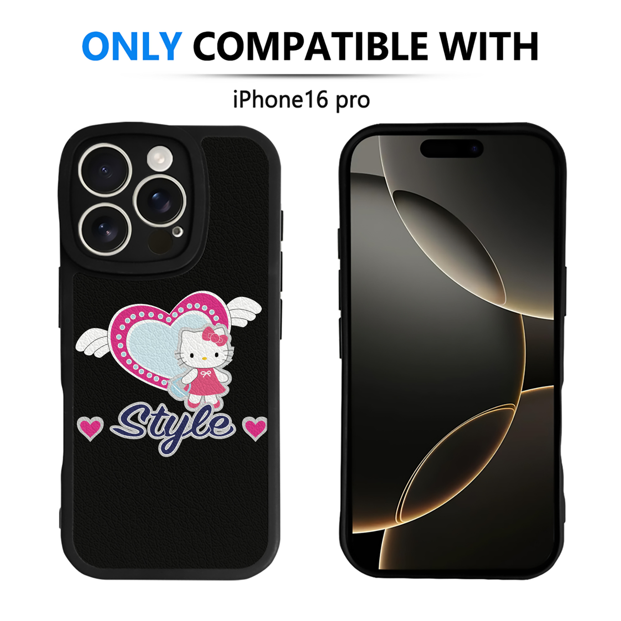 （画像用） Hello Kitty ハローキティ 【iPhone 16シリーズ対応】シリコンスマホケース（レザー調） 材質：シリコン